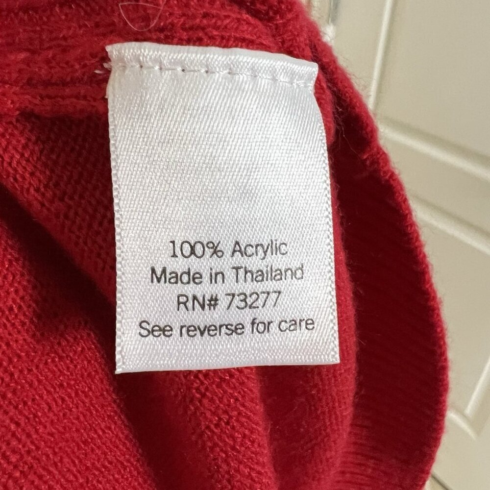Red Cable Knit Sweater Womens Size 1X Soft Cozy Christmas Holiday Croft & Barrow - Picture 11 of 14